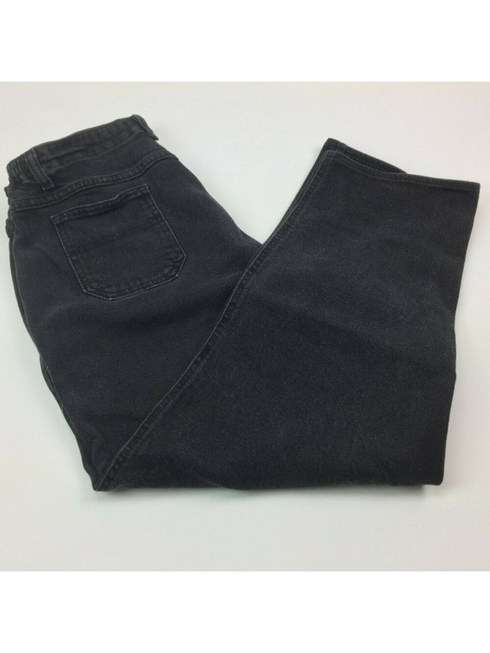 Lee Original Jeans Womens Black Colored Jeans Elastic Waist Straight Leg Size 14